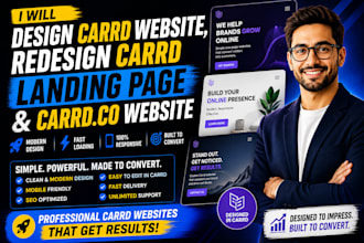 design carrd website, redesign carrd landing page and carrd co website