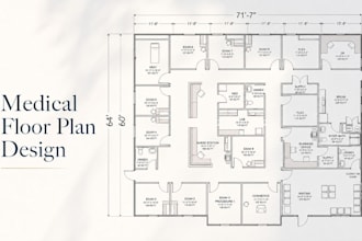 design dental and medical clinic floor plan with room space and equipment layout