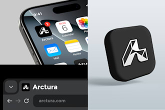 design a modern or flat app icon logo