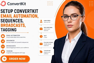 setup convertkit email automation sequences broadcasts tagging