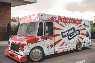 do unique custom food truck wrap, food truck design, truck wrap
