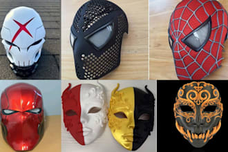 sculpt 3d mask, helmet cosplay 3d armour 3d print and paint mask