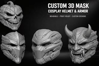 sculpt 3d mask 3d helmet cosplay armor wearable mask, custom 3d printable model