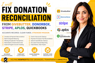 fix donation reconciliation from givebutter, donorbox, stripe, aplos, quickbooks