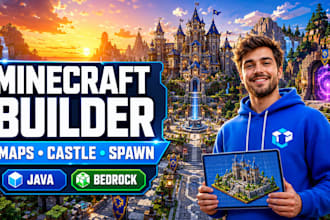 build professional minecraft builder maps castle spawn world java bedrock custom