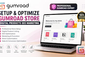 build professional gumroad store digital products SEO marketing promotion
