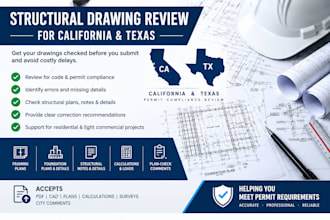 l review structural drawings for california and texas