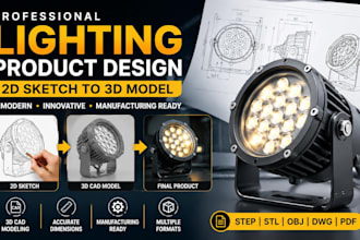 design professional lighting products and 3d cad models