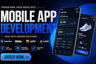 develop flutterflow adalo glide bubble io softr dating app saas client portal