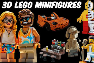 design 3d lego toys, lego characters,3d lego models, and articulated bjd figures