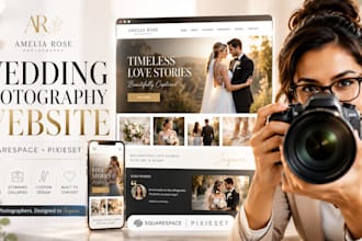 build beautiful wedding photographer squarespace website pixieset website design