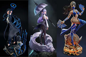 3d print and paint anime figure model statues figure bust stl resin printing