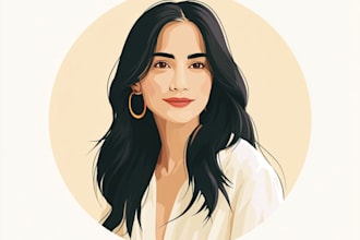 draw minimalist avatar social media profile picture vector