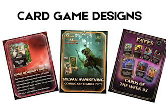 design custom card game playing cards trading card game art for card decks
