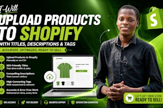 upload and list products on shopify with titles, descriptions and tags