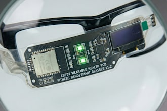 design wearable health device pcb, smart glasses, fitness band, esp32 sensor