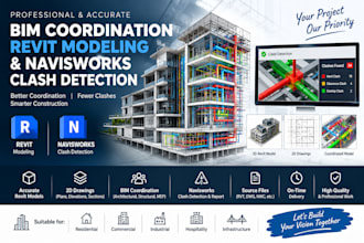 provide bim coordination, revit modeling and navisworks clash detection