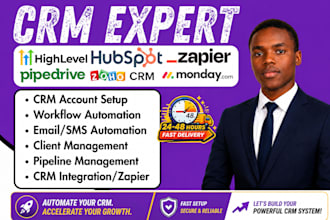 setup hubspot crm gohighlevel pipedrive apollo io clay com zoho bubble io