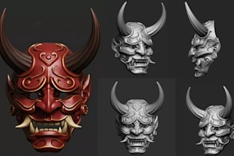 printable 3d mask model helmet cosplay props wearable armor stl file 3d printing