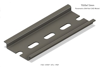 ts35 x 7,5 mm din rail  parametric cad model