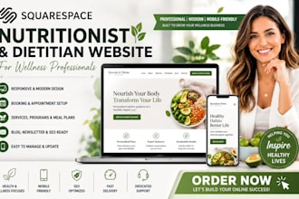 design squarespace nutritionist website for dietitian wellness and health coach