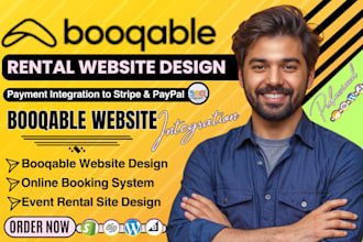 design booqable rental website, website integration, inventory management