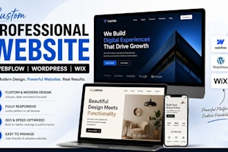 design a custom pro webflow or wordpress, wix website for your business