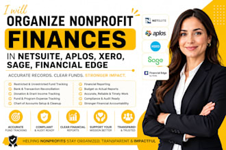 organize nonprofit finances in netsuite, aplos, xero, sage, financial edge