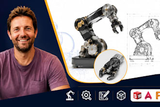 robot assembly drawing, robot cad design, solidworks technical drawing