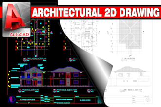 draw or convert sketch drawings to 2d autocad drawings