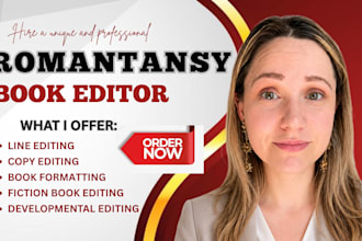 copy edit and line edit your romantasy cozy fantasy and sci fi romance novel