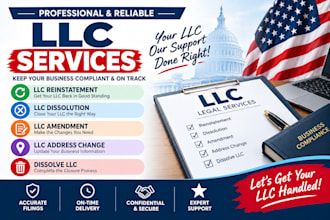 llc reinstatement llc dissolution llc amendment llc address change dissolve llc