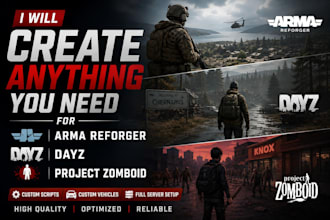 create anything you need for arma reforger, dayz and project zomboid