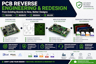 reverse engineer and redesign your existing pcb from photos or files
