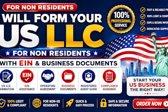 form your US llc for non residents with ein and business documents