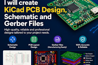 create kicad pcb design, schematic and gerber files