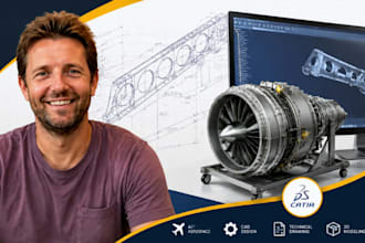 aerospace cad, aerospace component drawing, manufacturing drawing using catia