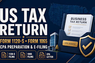 prepare and efile form 1120s, 5472 and 1065 business tax return CPA in 24 hours