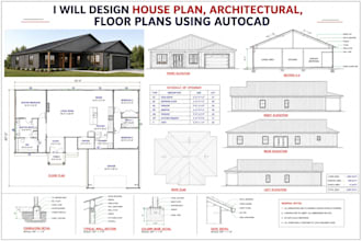 design house plan, architectural, floor plans using autocad