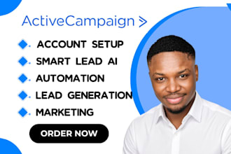 setup active campaign crm, email automation, workflows and lead nurture for saas