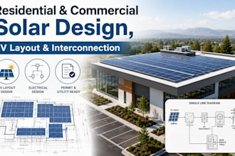 residential and commercial solar design, pv layout and interconnection