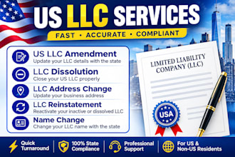 us llc amendment llc dissolution llc address change llc reinstatement name chang