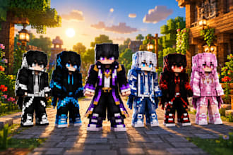 create a detailed minecraft skin for java or bedrock