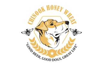 design chinook honey wheat beer label logo