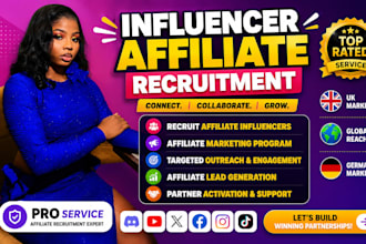 recruit affiliate influencers creators outreach affiliate program lead sign up