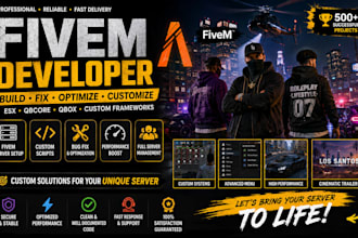 fix fivem server bugs,lua scripts, qbcore,  esx error modifications,imgui menus