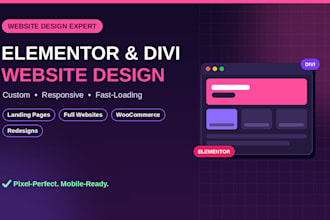 design a stunning elementor or divi wordpress website