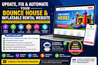 update, fix and automate your bounce house and inflatable rental website