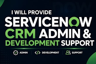 provide you servicenow crm admin and development support