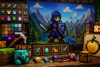 create minecraft pixel art, textures, sprites, icons